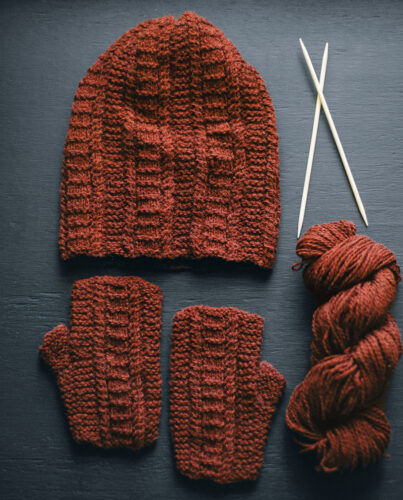 Owl Cable Pattern for Hat and Mittens